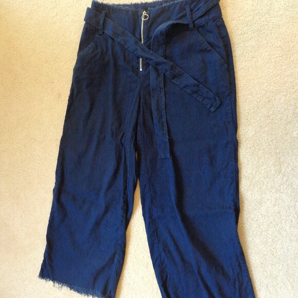 INC International Concepts Women Frayed Zip-Front Culottes Wide Leg Pants Sz 2 - Picture 10 of 10